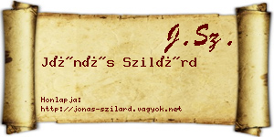 Jónás Szilárd névjegykártya