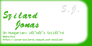 szilard jonas business card